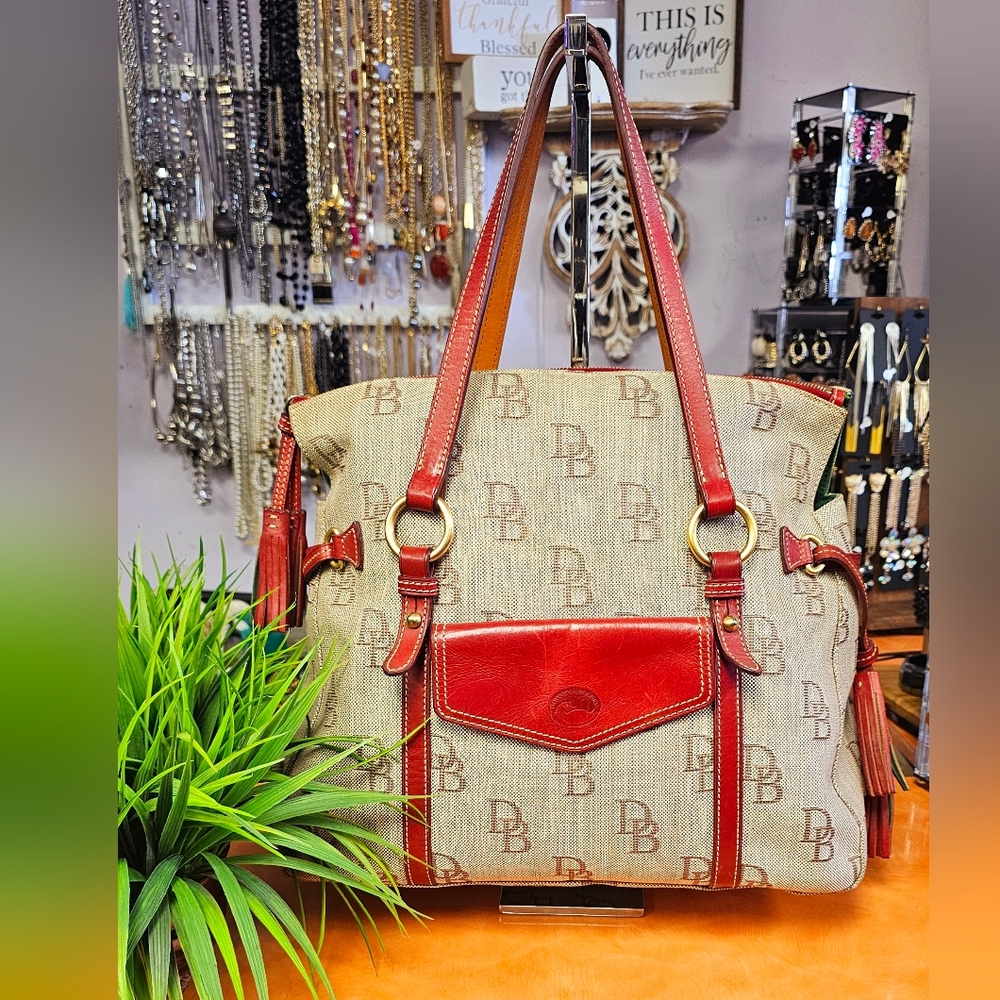 Dooney & Bourke Red and Tan Women's Bag